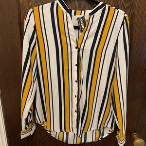 Striped long sleeve blouse